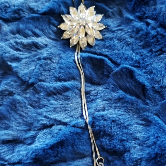 STERLING SILVER CRYSTAL NECKLACE - Picture 4 of 10